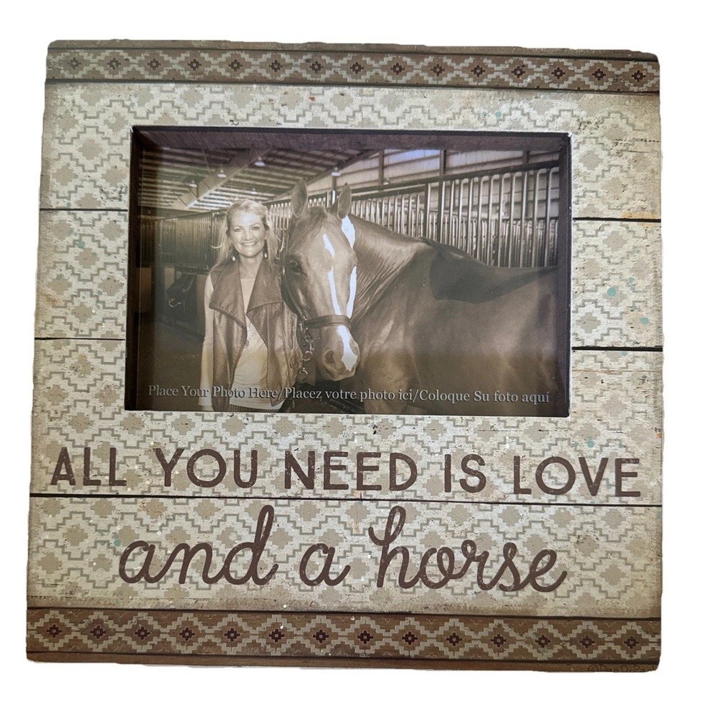 Primitives by Kathy Box Photo Frame All You Need Is Love And A Horse 4 X 6 NWT
